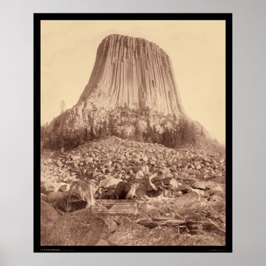 Devil's Tower van West Side WY 1890 Poster (Voorkant)