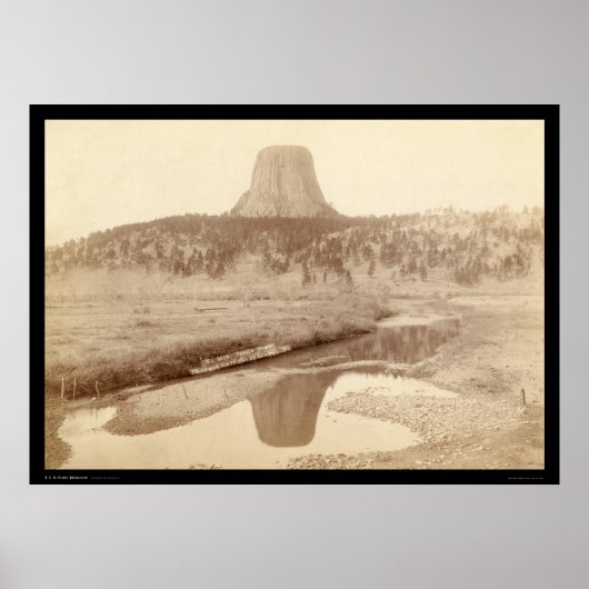 Devil's Tower WY 1890 Poster (Voorkant)