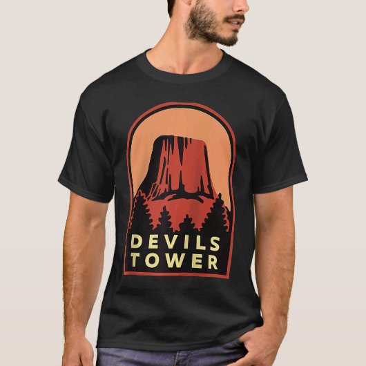Devils Tower WY National Monument Raglan Baseball T-shirt (Voorkant)