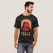 Devils Tower WY National Monument Raglan Baseball T-shirt (Voorkant volledig)