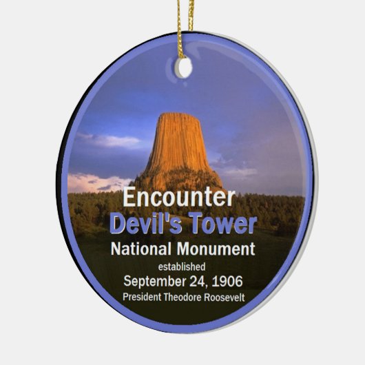 Devil's Tower WYOMING Keramisch Ornament (Links)
