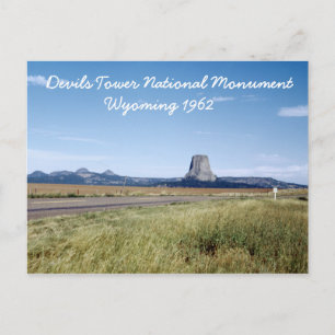Devils Tower Wyoming Landscape Retro 1962 Briefkaa Briefkaart