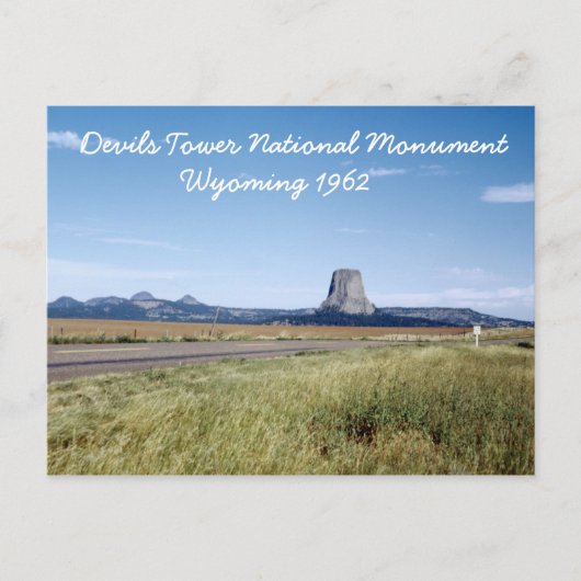 Devils Tower Wyoming Landschap Retro 1962 Briefkaa Briefkaart (Voorkant)