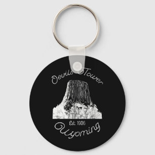 Devils Tower Wyoming Nationaal Monument Retro Vint Sleutelhanger