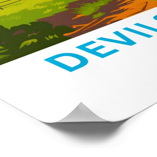 Devils Tower Wyoming Reisprint Poster (Hoek)