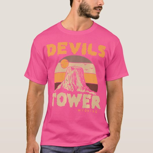 Devil's Tower Wyoming Wandelen Camping Bergen T-shirt (Voorkant)