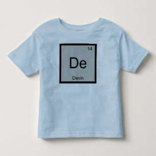 Devin Naam Chemie Element Periodiek Systeem Kinder Shirts