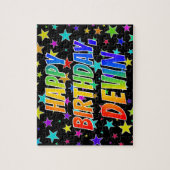 "DEVIN" Voornaam, Fun "HAPPY BIRTHDAY" Legpuzzel (Verticaal)