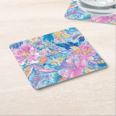 Devina Lily - Anenome Collette Square Coaster Kartonnen Onderzetters (Schuin)
