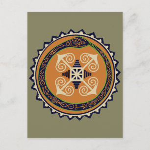 Devine Fire Wheel with Ouroboros Snake VooDoo Briefkaart