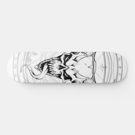 Devine Skull of Death (Wit) Persoonlijk Skateboard (Horizontaal)