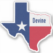Devine Texas Flag Sticker (Voorkant)