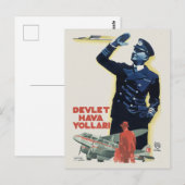 Devlet Hava Yollari Turkey Vintage Poster 1938 Briefkaart (Voorkant / Achterkant)