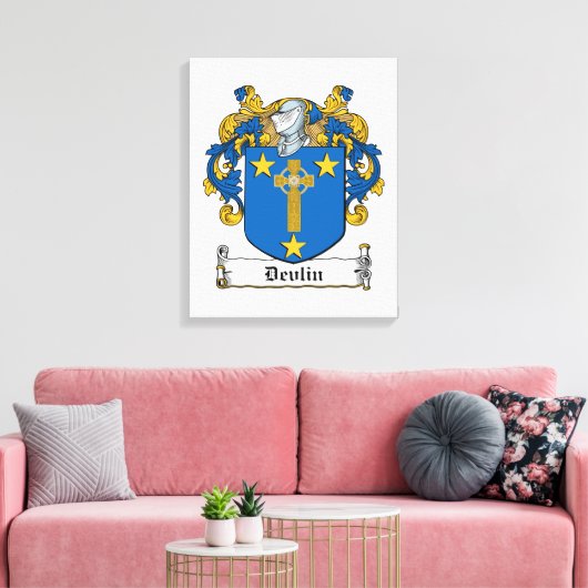 Devlin Family Crest Canvas Afdruk (Insitu (Woonkamer))