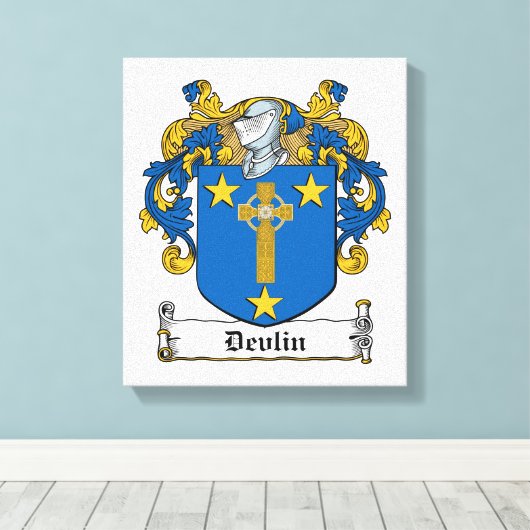 Devlin Family Crest Canvas Afdruk (Insitu (Houten vloer))