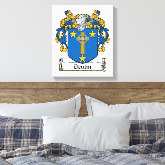 Devlin Family Crest Canvas Afdruk (Insitu (Slaapkamer))