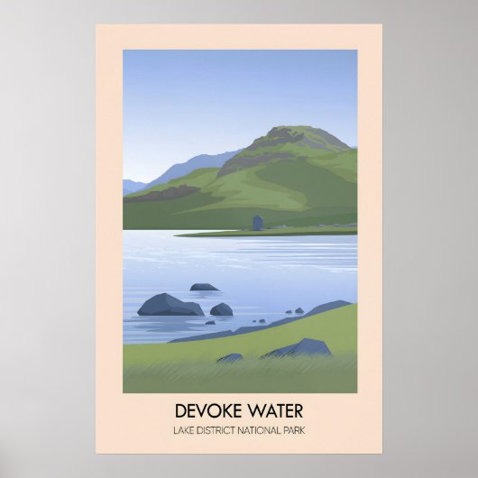 Devoke Water Lake District Travel Poster (Voorkant)