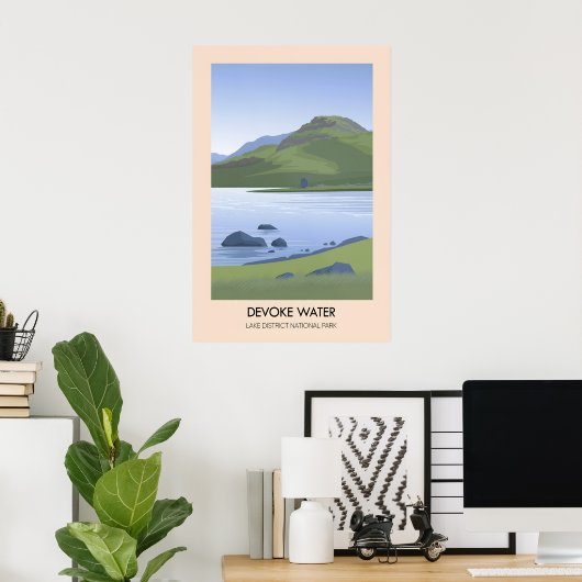 Devoke Water Meerdistrict Reisposter Poster (Thuiskantoor)