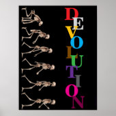 "Devolution", funny, humor, parody of evolution Poster (Voorkant)