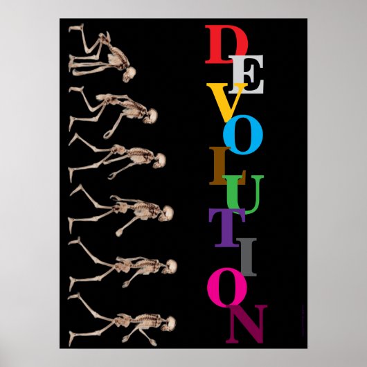 "Devolution", funny, humor, parody of evolution Poster (Voorkant)