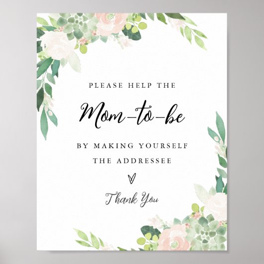 DEVON Adres de Envelop Baby shower Sign Poster (Voorkant)