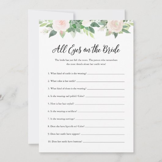 DEVON Alle ogen op de bruid Vrijgezellenfeest spel Kaart (Voorkant)