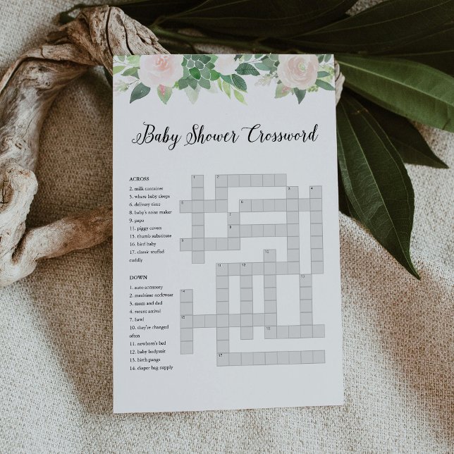 DEVON Baby shower Crossword Game Kaart (Creator heeft geüpload)