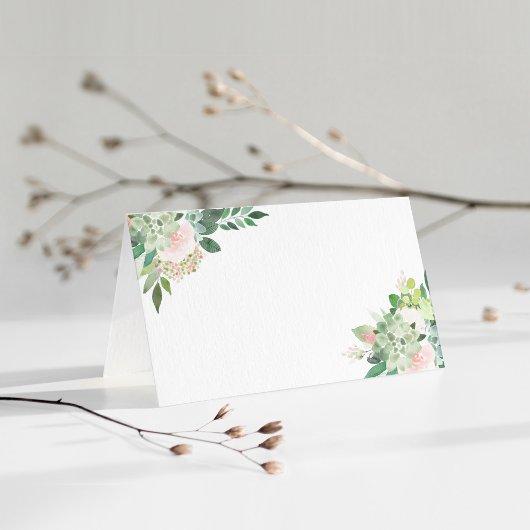 DEVON Blush Bloemige Succulente Groenvoorziening Plaatskaartje