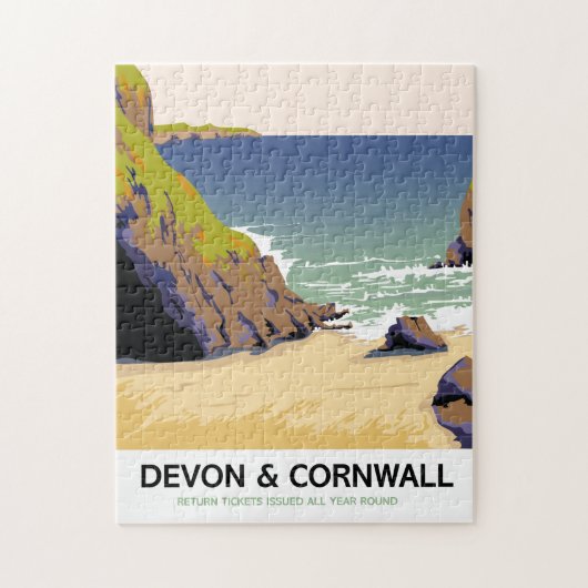 Devon & Cornwall "go by rail" reizen naar  stijl Legpuzzel (Verticaal)