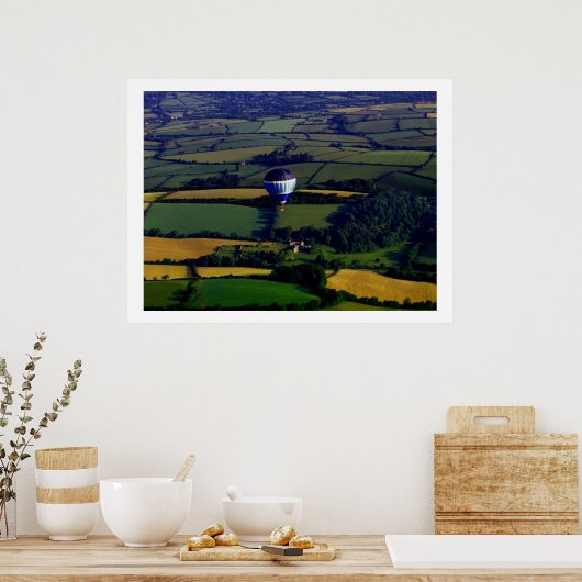 Devon Countryside Hot Air ballon Part 2 Poster (Keuken)