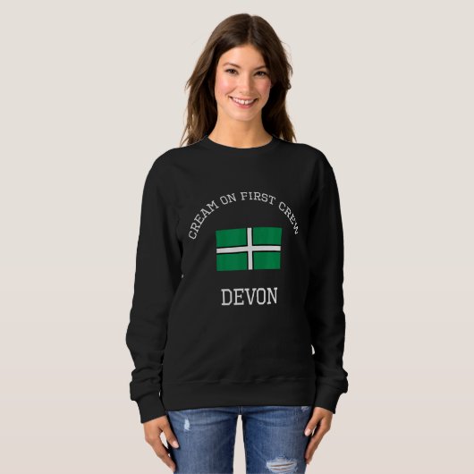 Devon Cream on First Crew Scone Devon Flag Trui (Voorkant volledig)