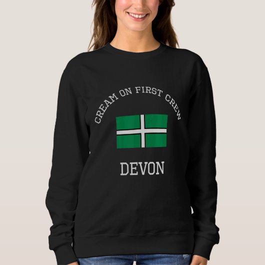 Devon Cream on First Crew Scone Devon Flag Trui (Voorkant)