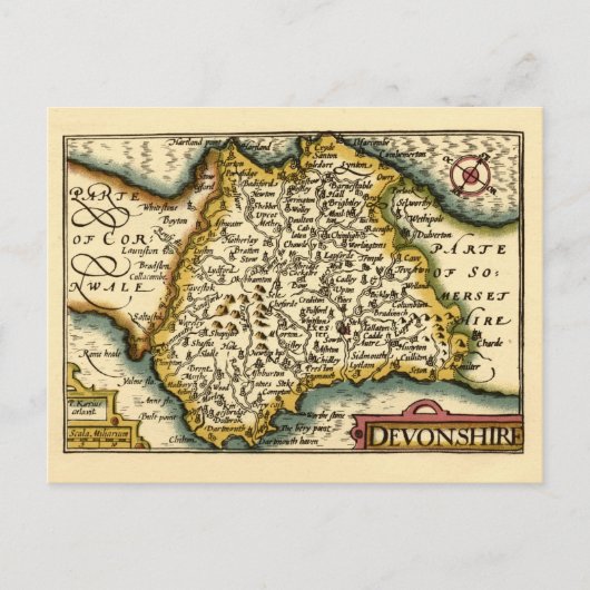 Devon (Devonshire) County Engeland Antiquarische k Briefkaart (Voorkant)
