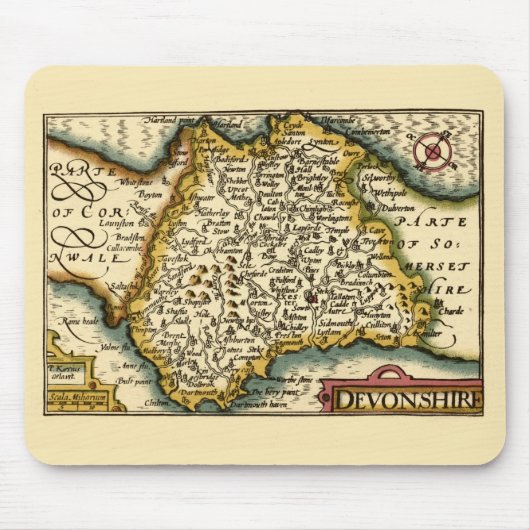 Devon (Devonshire) County Engeland Antiquarische k Muismat (Voorkant)