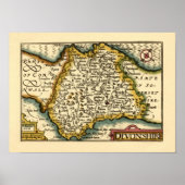 Devon (Devonshire) County Engeland Antiquarische k Poster (Voorkant)