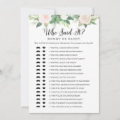 DEVON, die het zei mama papa Baby Game Kaart (Voorkant)