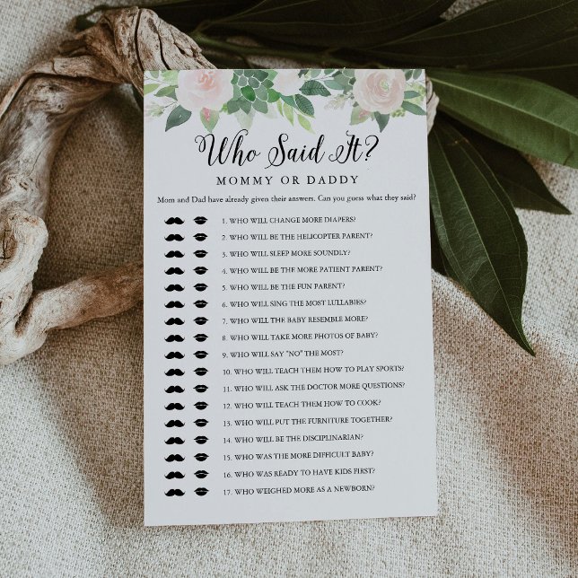 DEVON, die het zei mama papa Baby Game Kaart (Creator heeft geüpload)