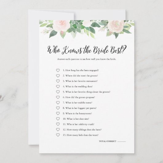 DEVON die weet de bruid beste bruids spel Kaart (Voorkant)