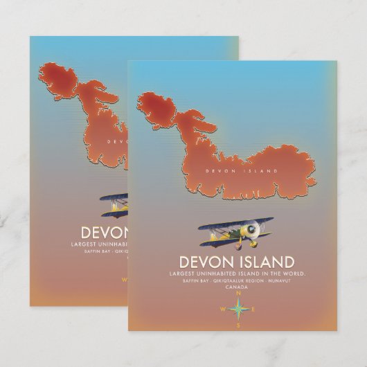 Devon eiland, canada kaart (Voorkant / Achterkant)