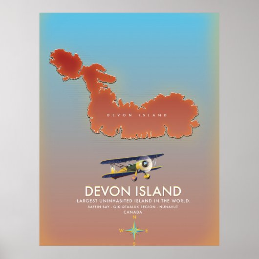 Devon eiland, canada kaart poster (Voorkant)