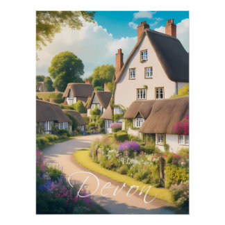 Devon Engeland Reisposter Perfect Poster