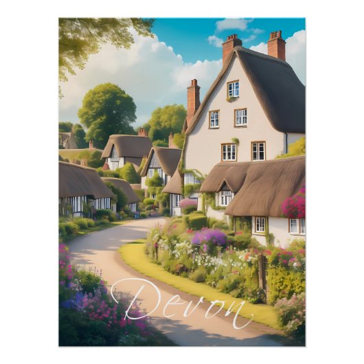 Devon Engeland Reisposter Perfect Poster (Voorkant)