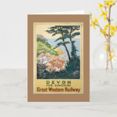 Devon Engels Reisadvertentie Kaart (Gele Bloem)
