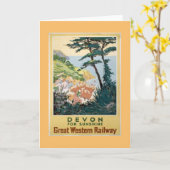 Devon Engels Reisadvertentie Kaart (Gele Bloem)