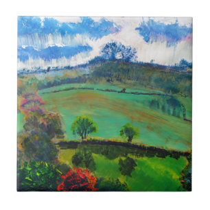 Devon England Countryside Landscape Painting Tegeltje
