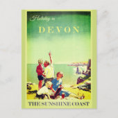 Devon England Travel Poster Briefkaart (Voorkant)