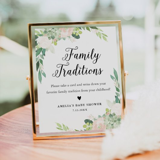 DEVON Family Traditions Baby shower Sign Poster