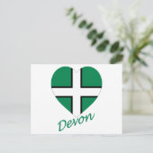 Devon Flag Heart met naam Briefkaart (Staand voorkant)