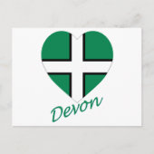 Devon Flag Heart met naam Briefkaart (Voorkant)