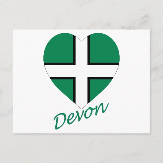 Devon Flag Heart met naam Briefkaart (Voorkant)